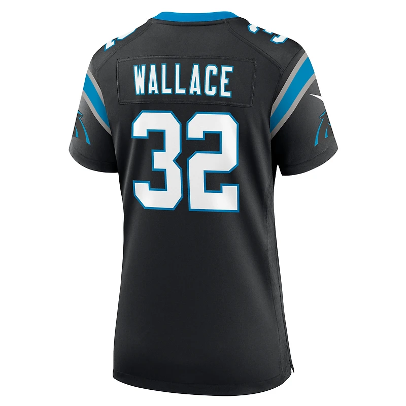 Maillot Nike Trevin Wallace noir pour femme des Carolina Panthers