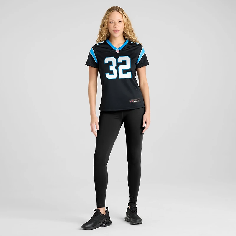 Maillot Nike Trevin Wallace noir pour femme des Carolina Panthers