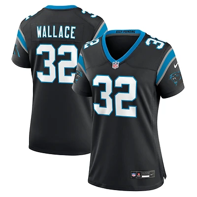 Maillot Nike Trevin Wallace noir pour femme des Carolina Panthers