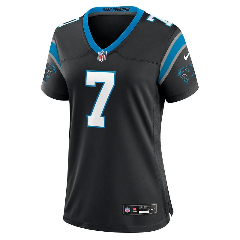 Maillot Nike Trevon Moehrig noir pour femme des Carolina Panthers