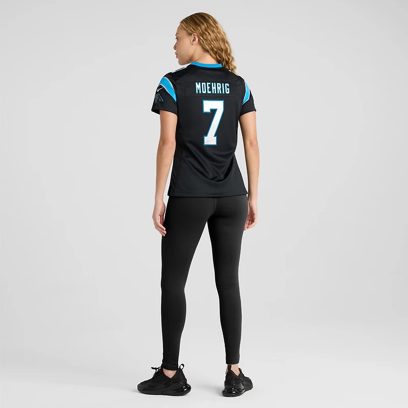 Maillot Nike Trevon Moehrig noir pour femme des Carolina Panthers