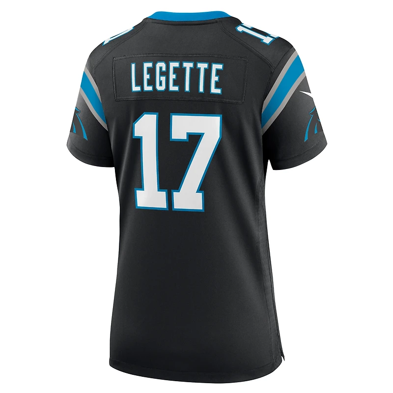 Maillot de match l'équipe Nike Xavier Legette des Panthers la Caroline pour femme, noir
