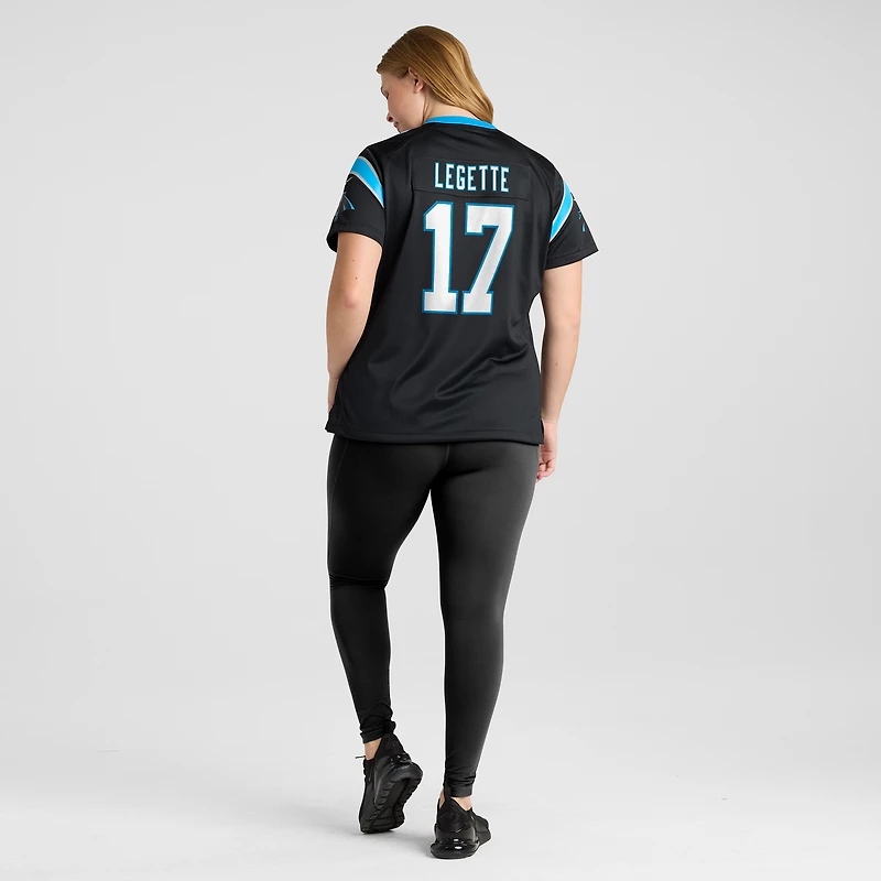 Maillot de match l'équipe Nike Xavier Legette des Panthers la Caroline pour femme, noir