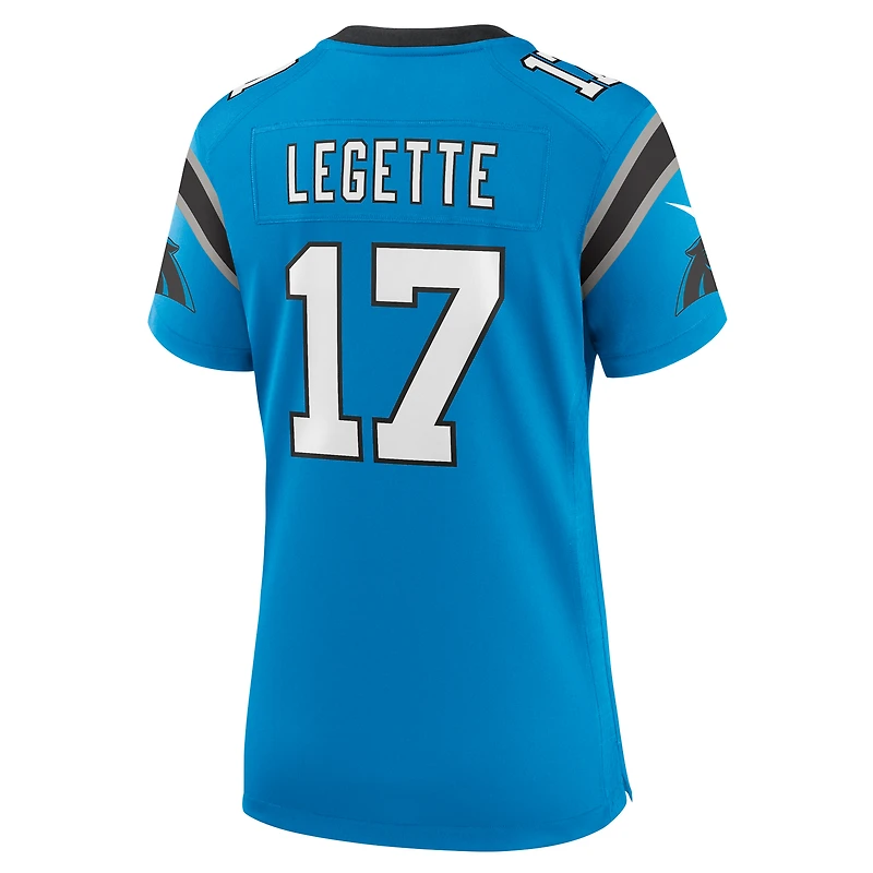 Maillot de jeu alternatif Nike Xavier Legette pour femme des Panthers la Caroline, bleu