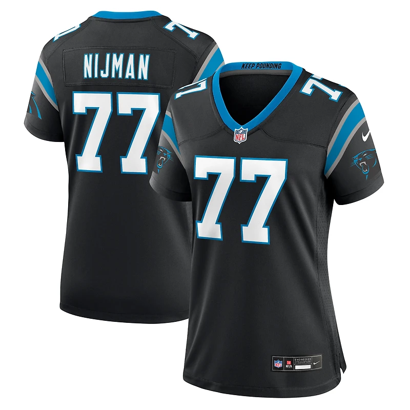 Maillot de match Nike Yosh Nijman pour femme, noir, Carolina Panthers