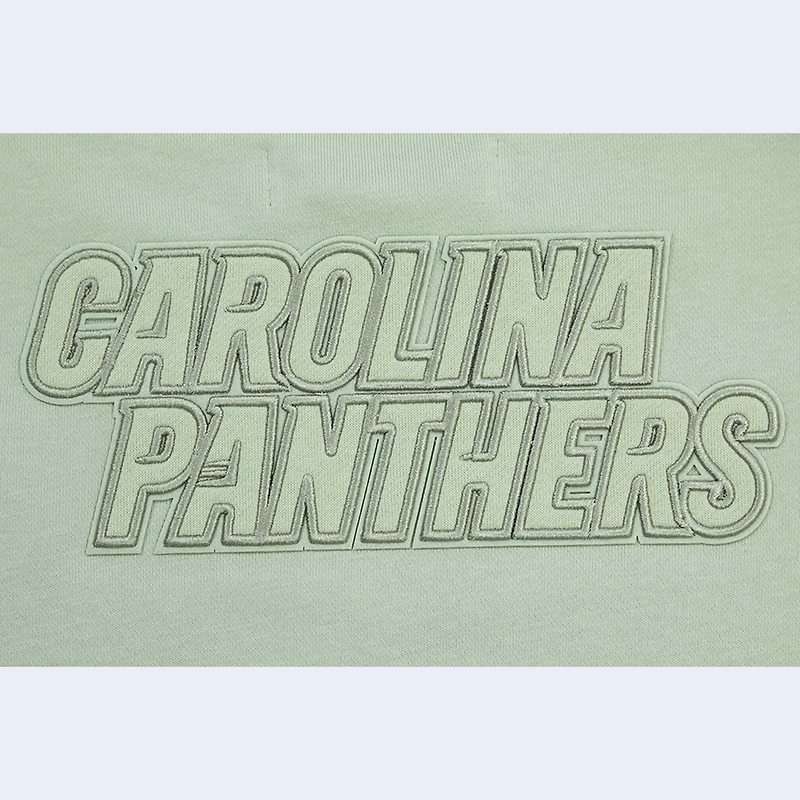 Women's Pro Standard Light Green Carolina Panthers Oversized Cropped Neutral Pullover Sweatshirt