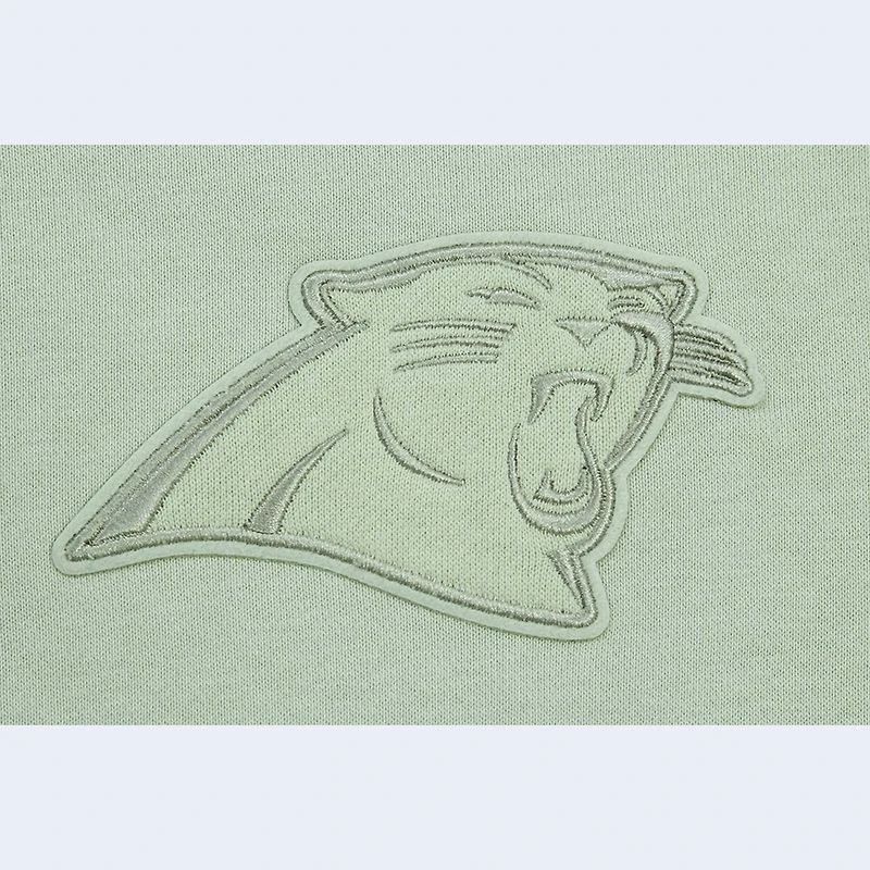 Women's Pro Standard  Light Green Carolina Panthers Oversized Cropped Neutral Pullover Sweatshirt