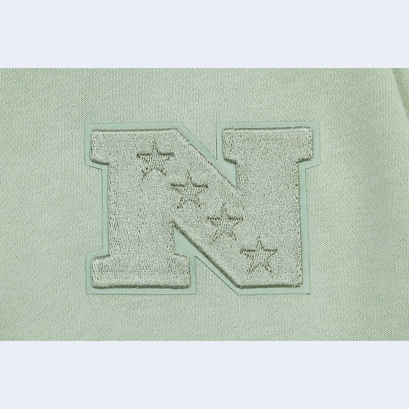 Women's Pro Standard  Light Green Carolina Panthers Oversized Cropped Neutral Pullover Sweatshirt