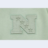 Women's Pro Standard  Light Green Carolina Panthers Oversized Cropped Neutral Pullover Sweatshirt