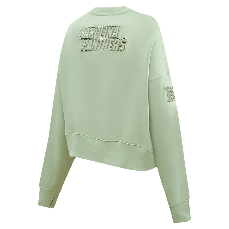 Sweat-shirt court surdimensionné neutre Pro Standard vert clair pour femme des Carolina Panthers