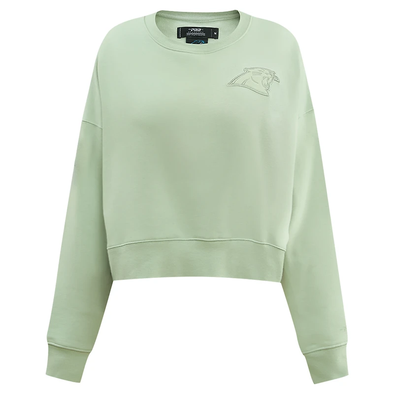 Sweat-shirt court surdimensionné neutre Pro Standard vert clair pour femme des Carolina Panthers