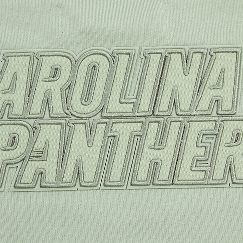 Women's Pro Standard Light Green Carolina Panthers Oversized Cropped Neutral Pullover Sweatshirt