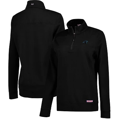Sweat-shirt à capuche zippé quart de tour pour femme Vineyard Vines Black Carolina Panthers Team Shep Shirt