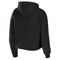 Sweat à capuche court en polaire éponge WEAR by Erin Andrews Black Carolina Panthers pour femme