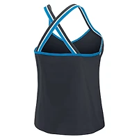 Débardeur tri-blend à bretelles croisées noir Carolina Panthers pour femme WEAR by Erin Andrews