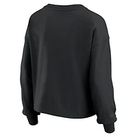 Women's WEAR by Erin Andrews Black Carolina Panthers Heavy Rugby Jersey Long Sleeve T-Shirt & Shorts Lounge Set