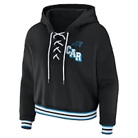 Sweat à capuche lacets noir Carolina Panthers pour femme WEAR by Erin Andrews