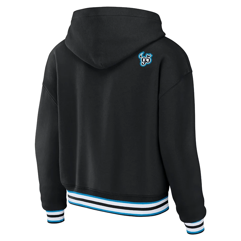 Sweat à capuche lacets noir Carolina Panthers pour femme WEAR by Erin Andrews