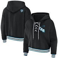 Sweat à capuche lacets noir Carolina Panthers pour femme WEAR by Erin Andrews
