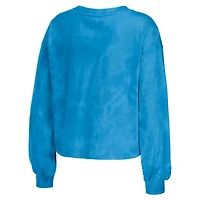 Ensemble de détente pour femme WEAR by Erin Andrews, sweat-shirt court et short tie-dye bleu Carolina Panthers