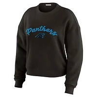 Women's WEAR by Erin Andrews  Cream Carolina Panthers Plus Knitted Tri-Blend Long Sleeve T-Shirt & Pants Lounge Set