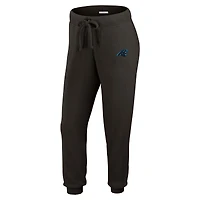 Women's WEAR by Erin Andrews  Cream Carolina Panthers Plus Knitted Tri-Blend Long Sleeve T-Shirt & Pants Lounge Set