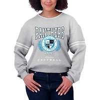 Sweat-shirt court gris chiné Carolina Panthers pour femme WEAR by Erin Andrews