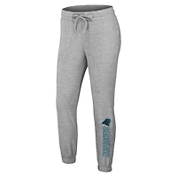 Ensemble de nuit pour femme WEAR by Erin Andrews Heather Gray Carolina Panthers en tricot à manches longues et pantalon