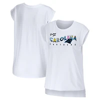 WEAR pour femmes par Erin Andrews White Carolina Panthers Salutations de Muscle T-shirt