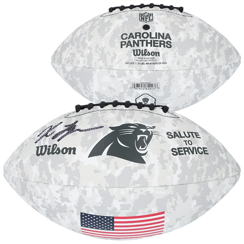 Xavier Legette Carolina Panthers Autographed 2024 Salute To Service Wilson Football