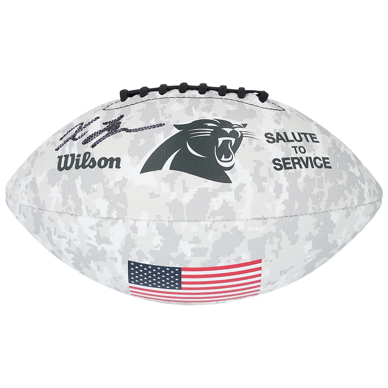 Xavier Legette Carolina Panthers Autographed 2024 Salute To Service Wilson Football
