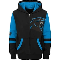 Chandail à capuchon glissière pleine longueur Black Carolina Panthers pour jeune