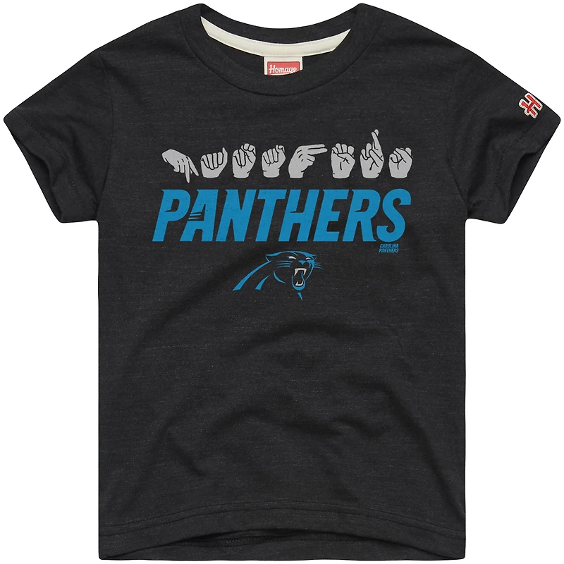 T-shirt tri-blend charbon hommage jeunesse Carolina Panthers Love Sign x ASL 2.0