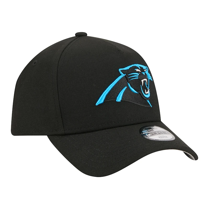 Casquette ajustable New Era Black Carolina Panthers 9FORTY pour jeunes