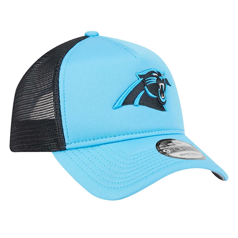 Youth New Era Blue Carolina Panthers A-Frame 9FORTY Trucker Adjustable Hat