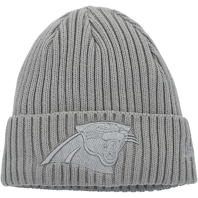 Bonnet en tricot à revers gris Carolina Panthers Color Pack New Era pour jeune