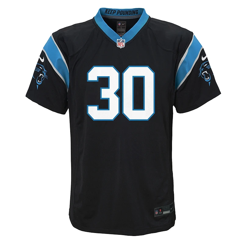 Youth Nike Chuba Hubbard Black Carolina Panthers Team Game Jersey