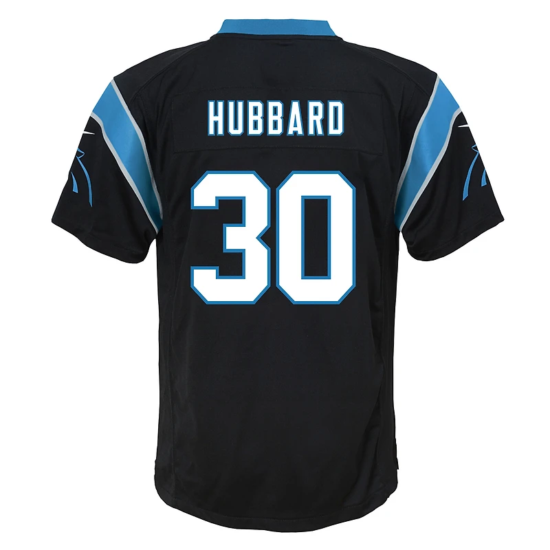 Youth Nike Chuba Hubbard Black Carolina Panthers Team Game Jersey