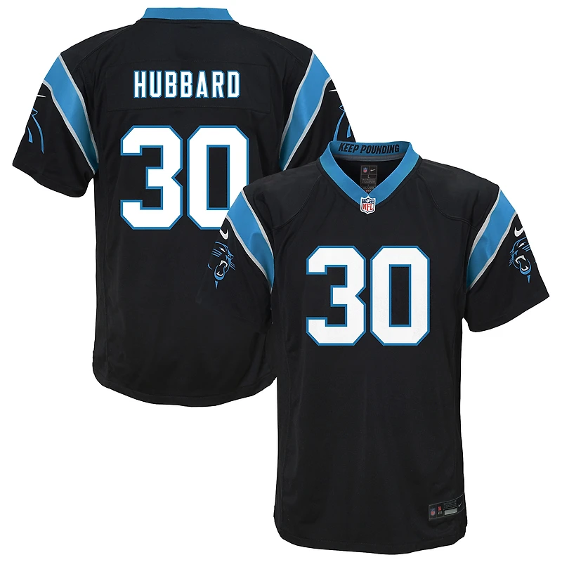 Youth Nike Chuba Hubbard Black Carolina Panthers Team Game Jersey