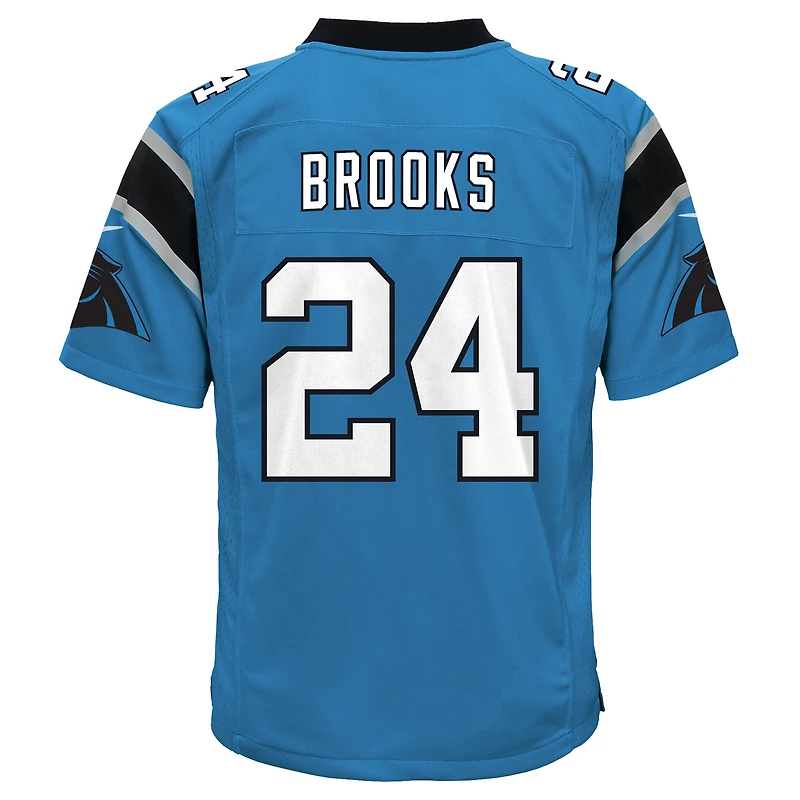 Maillot de match Nike bleu pour enfant Jonathan Brooks des Carolina Panthers
