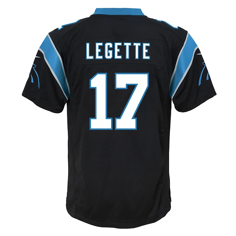 Maillot de match Nike Xavier Legette noir pour jeunes des Carolina Panthers