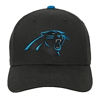 Casquette ajustable pré-courbée noire Youth Outerstuff des Carolina Panthers