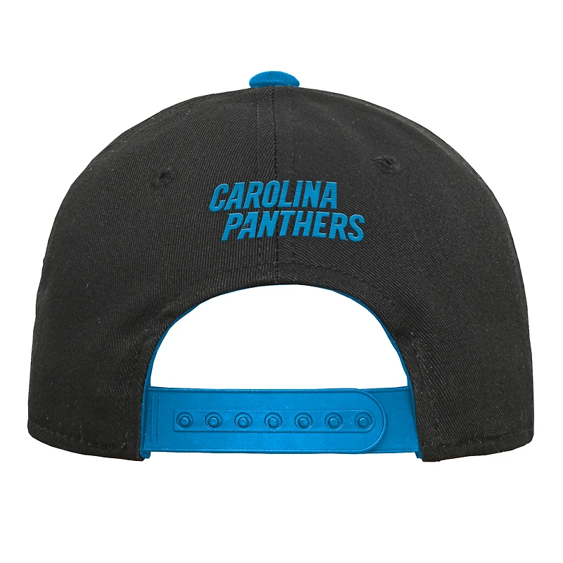 Casquette ajustable pré-courbée noire Youth Outerstuff des Carolina Panthers