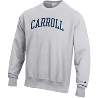 Sweat-shirt à col rond en molleton tissé inversé gris chiné Champion pour homme, modèle Pioneers de l'Université Carroll.