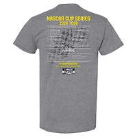 Men's Checkered Flag Sports Heather Charcoal Carson Hocevar 2026 NASCAR Schedule T-Shirt