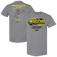 T-shirt à damier pour homme, motif sport, anthracite chiné, Carson Hocevar, calendrier NASCAR 2026
