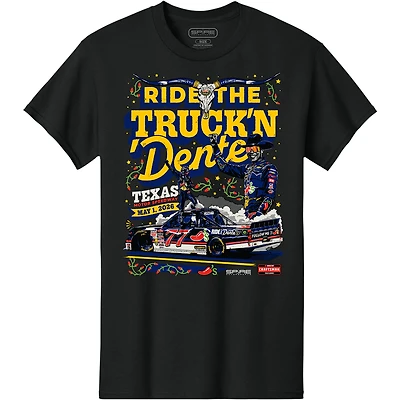 T-shirt noir classique pour homme Carson Hocevar, vainqueur de la course camions du Texas Motor Speedway, Speedway