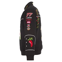 Men's JH Design Black Carson Hocevar 2026 Chili's Full-Snap Twill Racing Jacket