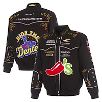 Men's JH Design Black Carson Hocevar 2026 Chili's Full-Snap Twill Racing Jacket