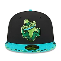 Casquette ajustée New Era 59FIFTY pour homme, noire et bleu clair, Cedar Rapids Kernels 2026 Copa De La Diversion